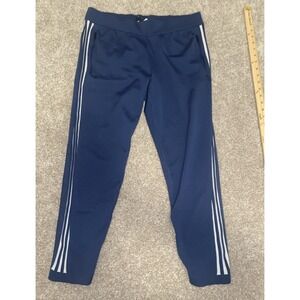 Adidas Active Pants Large Blue Striped Athleisure Track Pants Pockets‎ Vented
